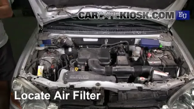 2001 Suzuki Ignis GL 1.3L 4 Cyl. Air Filter (Engine) Replace